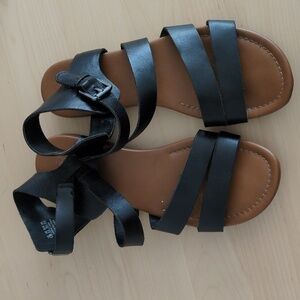 Franco Sarto Black Leather Sandals size 8.5